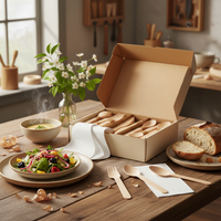 Compostable Cutlery & Napkin Dining Set