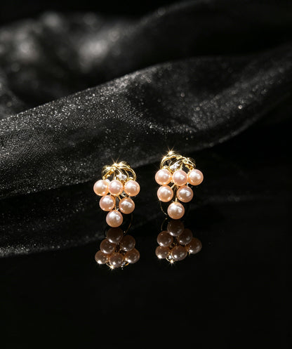 Roselle Cluster Golden South Sea Pearl Earrings