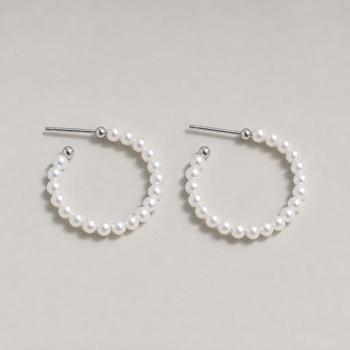 Baby Pearl freshwater pearl hoop earrings in white