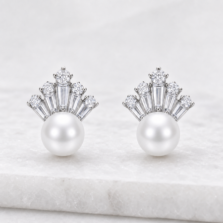 Ice Queen Australian White South Sea Pearl Stud Earrings