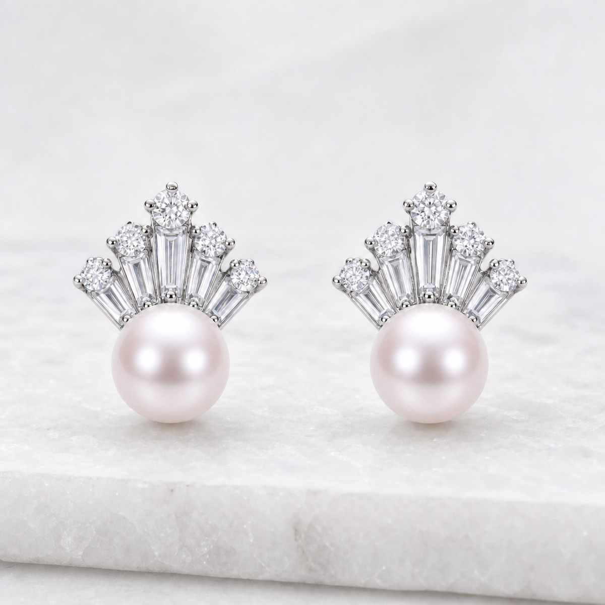 Ice Queen Japanese Akoya Pearl Stud Earrings