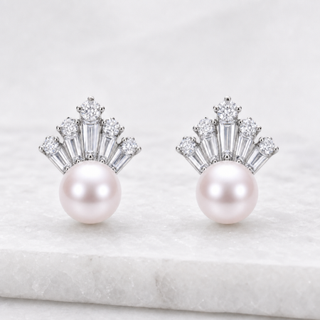 Ice Queen Japanese Akoya Pearl Stud Earrings