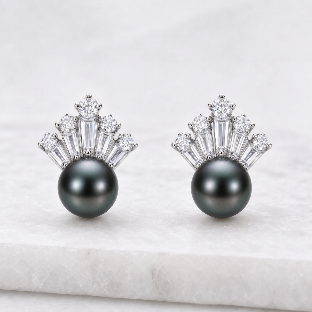 Ice Queen Tahitian South Sea Pearl Stud Earrings