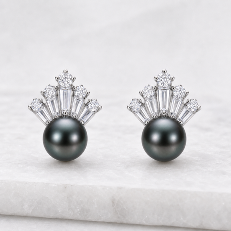 Ice Queen Tahitian South Sea Pearl Stud Earrings