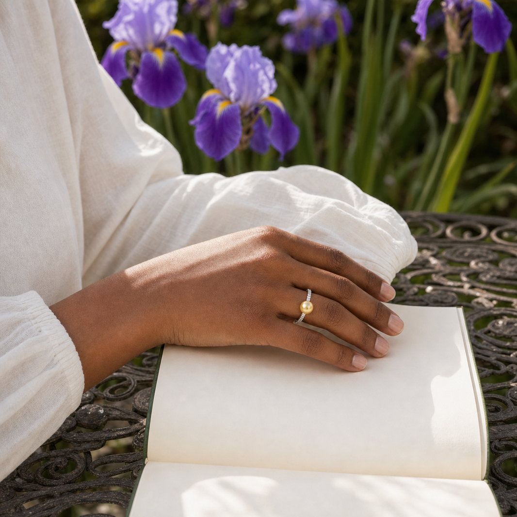 Iris Golden South Sea Pearl Ring