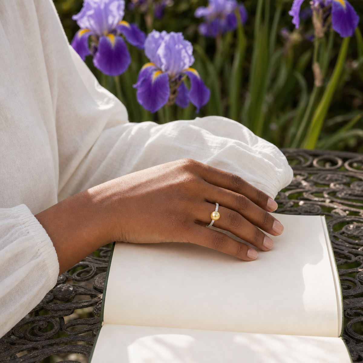 Iris Golden South Sea Pearl Ring