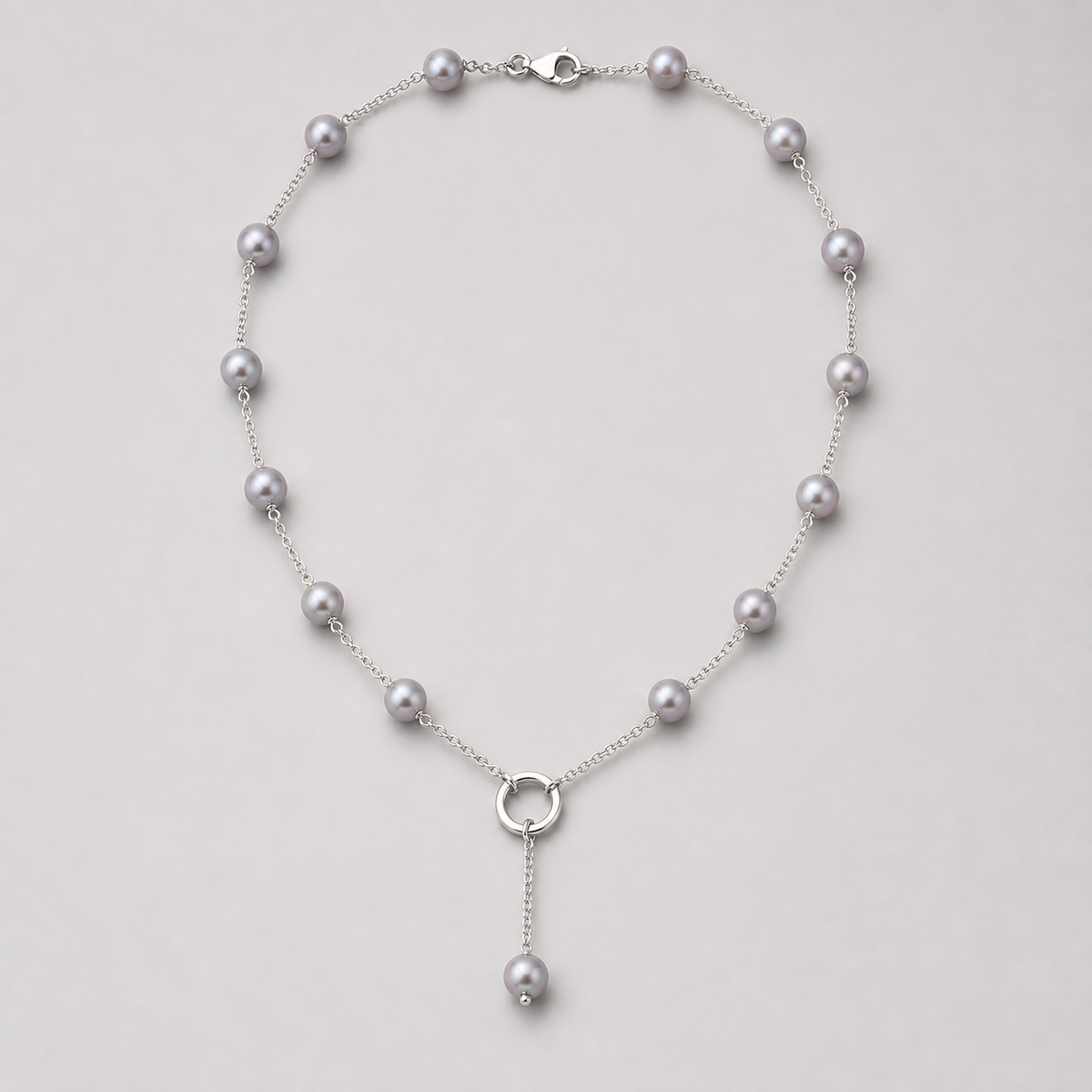 Nocturne 7-8mm gray freshwater pearl convertible station necklace