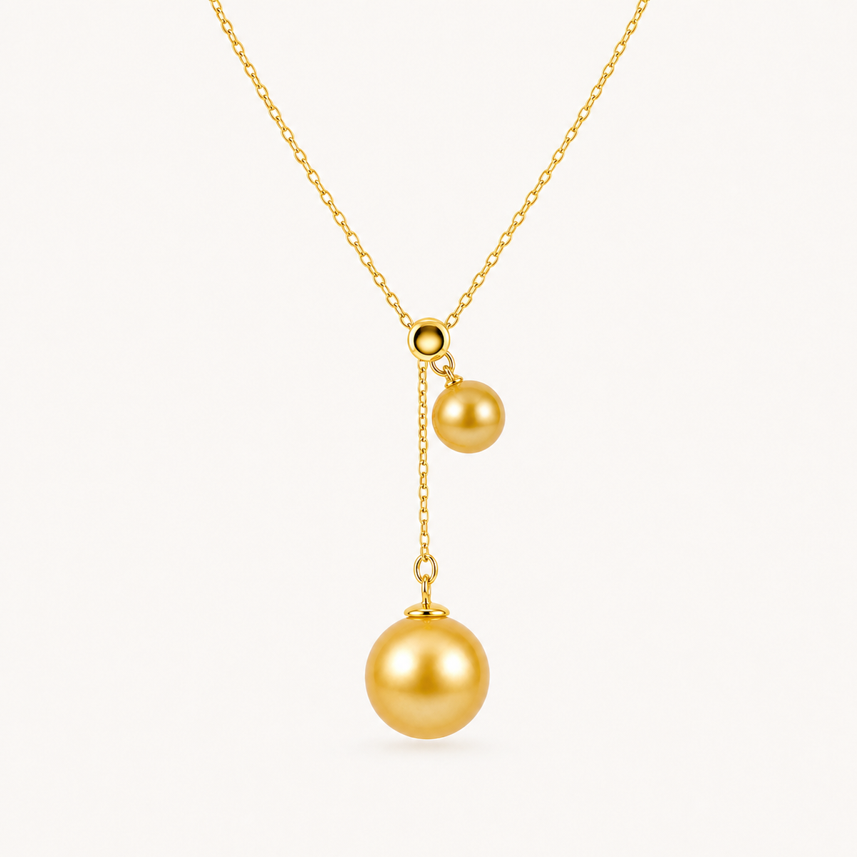 Round Starlight Golden South Sea pearl pendant, Rich Gold pearls