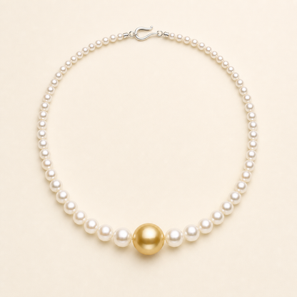 VARI Aurelia 4-11mm white and golden freshwater pearl necklace product view