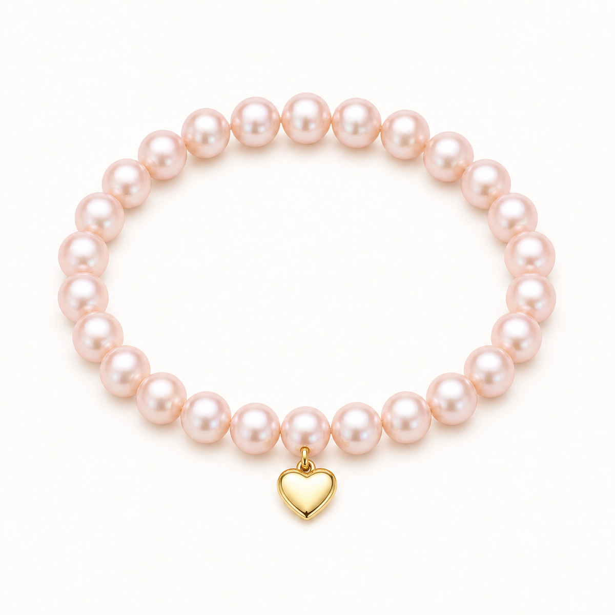 Blush 8-9mm Pink Freshwater Pearl Heart Charm Bracelet product view