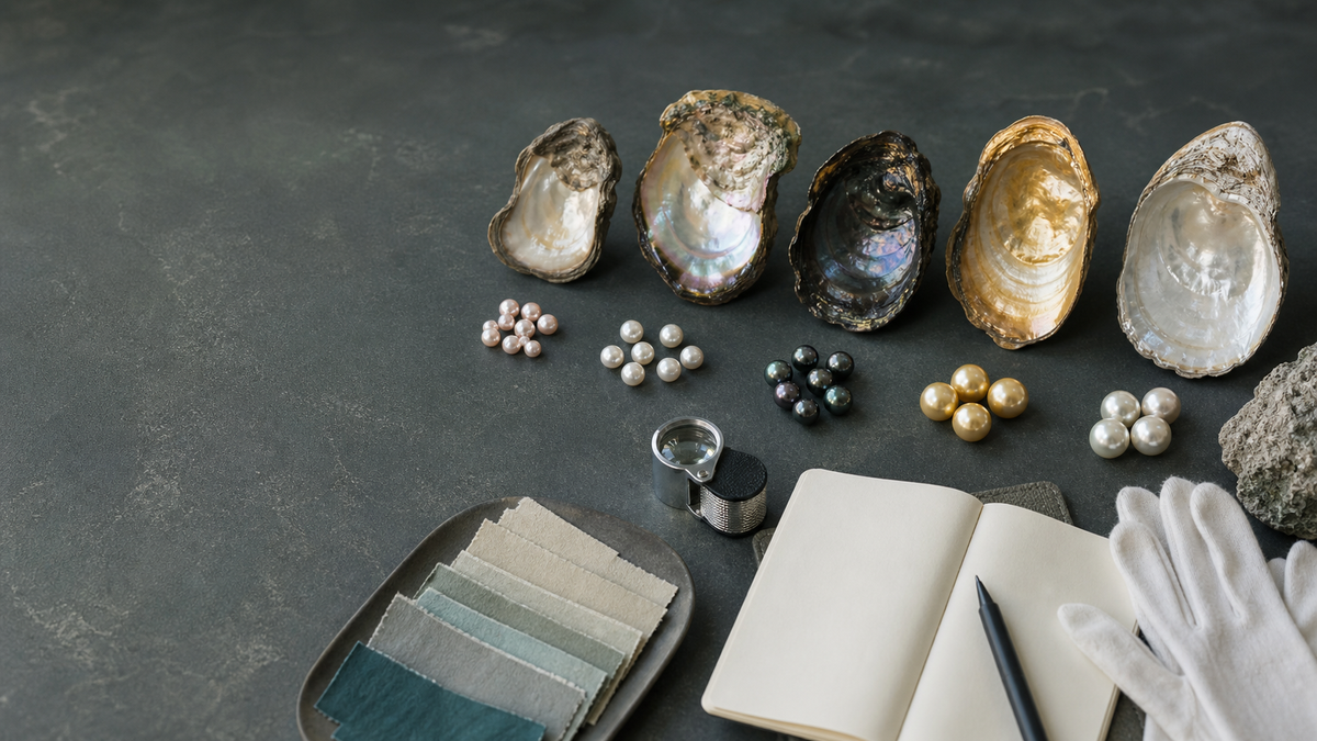 Five cultured pearl families compared with oyster shell specimens