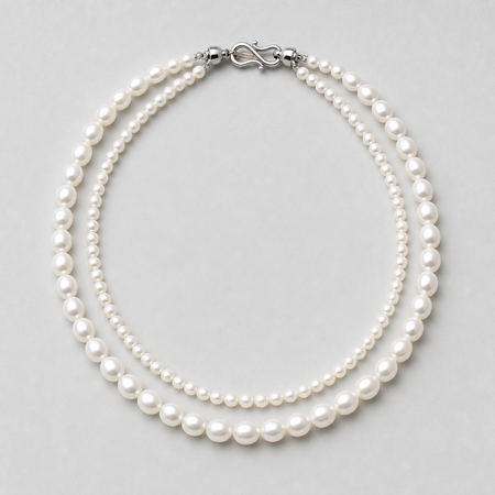 VARI Celeste 3-8mm double-strand white freshwater pearl necklace product view