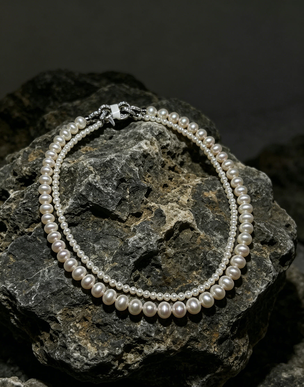 VARI Celeste double-strand white freshwater pearl necklace product view