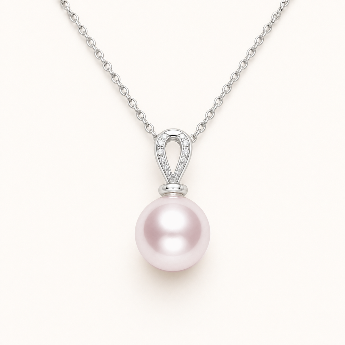 Diana Rose Japanese Akoya pearl cubic zirconia pendant