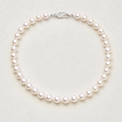 VARI Luna 10-11mm Japanese Akoya pearl necklace in Ivory, complete strand with clasp