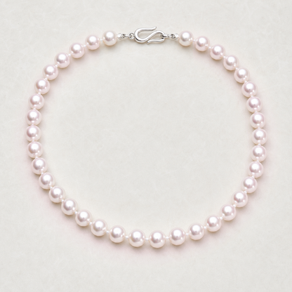 VARI Luna 10-11mm Japanese Akoya pearl necklace in Rose, complete strand with clasp