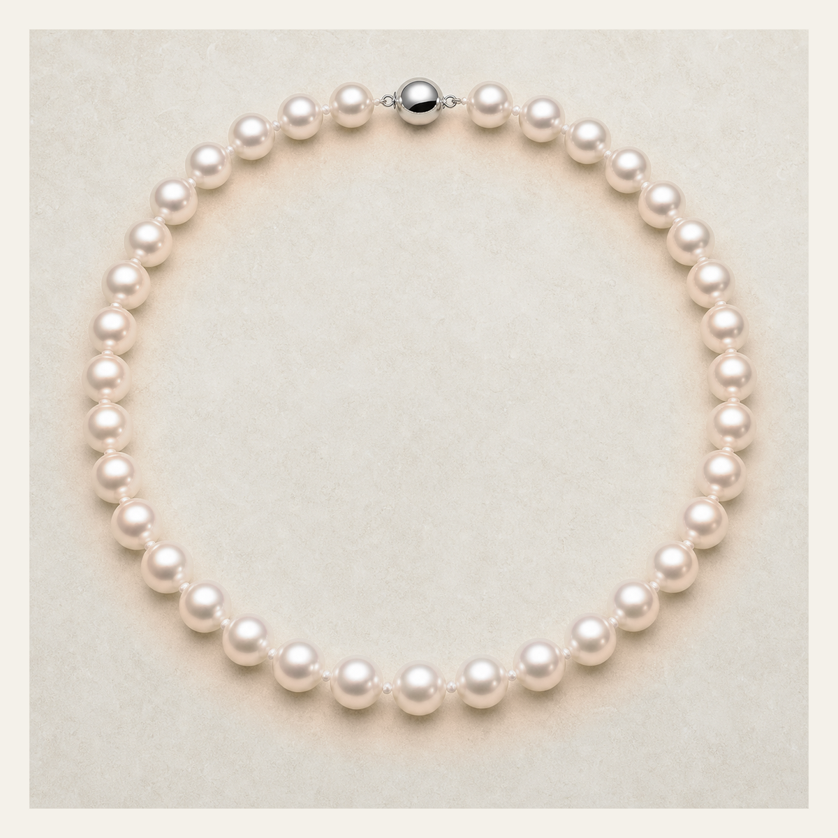 VARI Luna 11-12mm freshwater pearl necklace in Peach, complete 18-inch strand with clasp