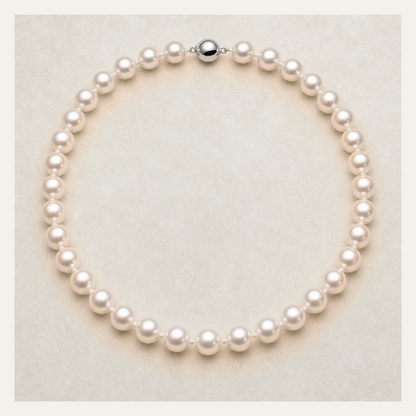 VARI Luna 11-12mm freshwater pearl necklace in Peach, complete 18-inch strand with clasp