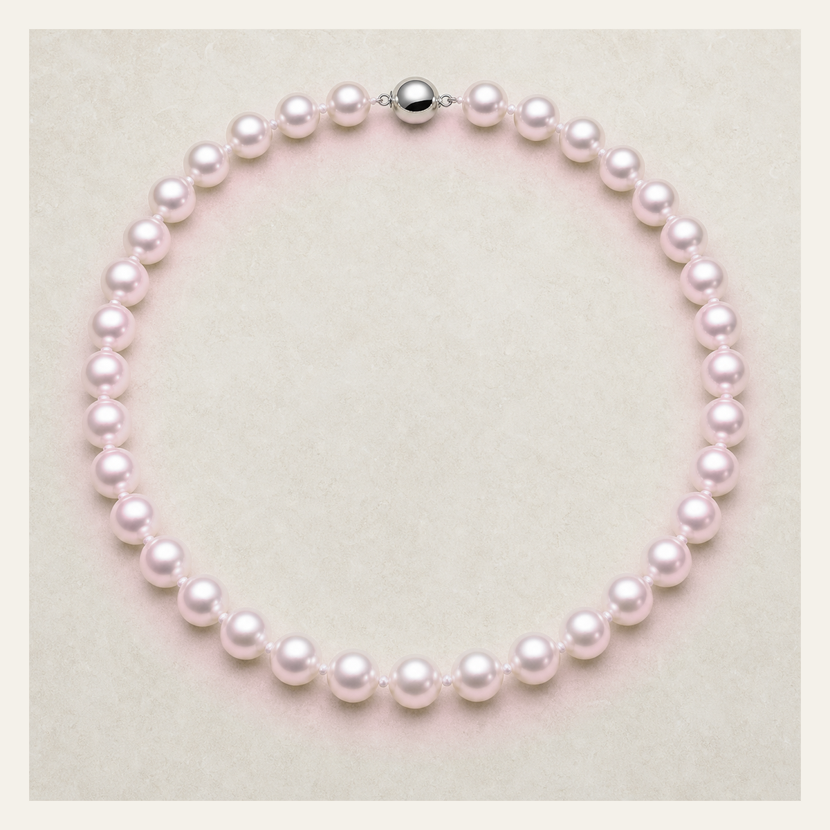 VARI Luna 11-12mm freshwater pearl necklace in Pink, complete 18-inch strand with clasp