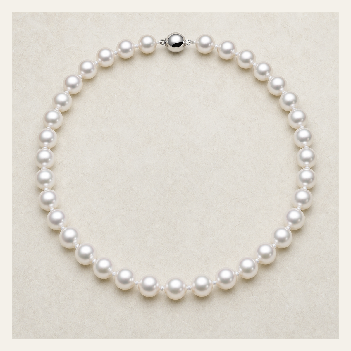 VARI Luna 11-12mm freshwater pearl necklace in White, complete 18-inch strand with clasp