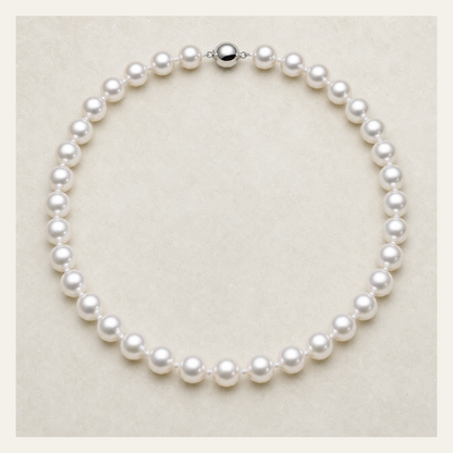 VARI Luna 11-12mm freshwater pearl necklace in White, complete 18-inch strand with clasp