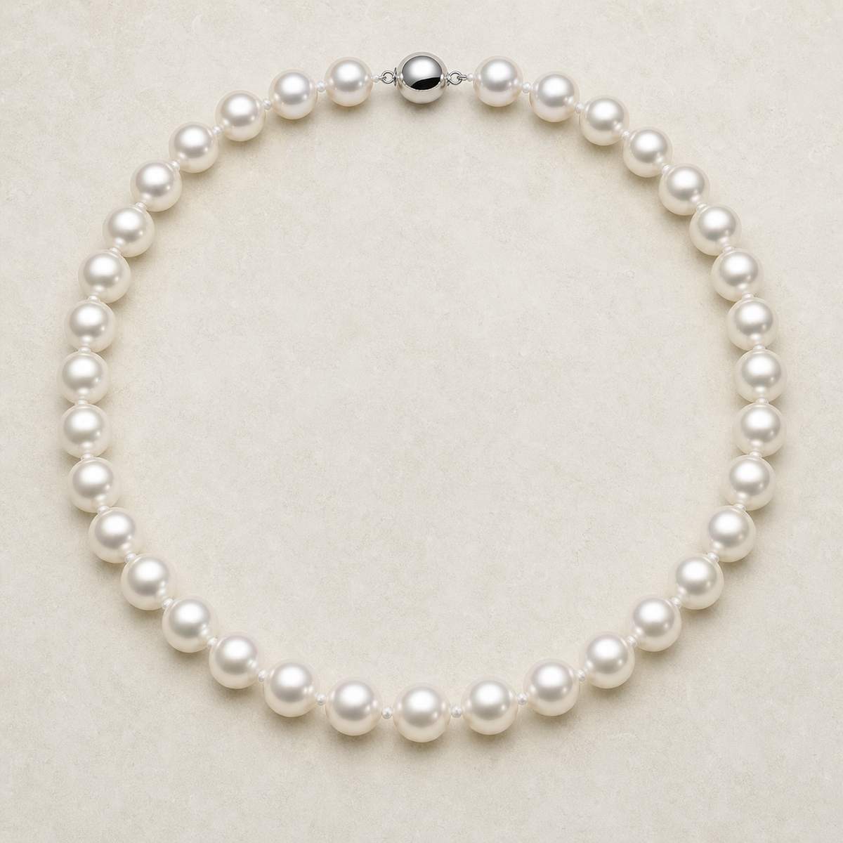 VARI Luna 12-13mm Australian White South Sea pearl necklace in Ivory Cream, complete strand with clasp