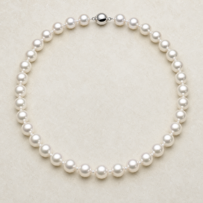 VARI Luna 12-13mm Australian White South Sea pearl necklace in Ivory Cream, complete strand with clasp