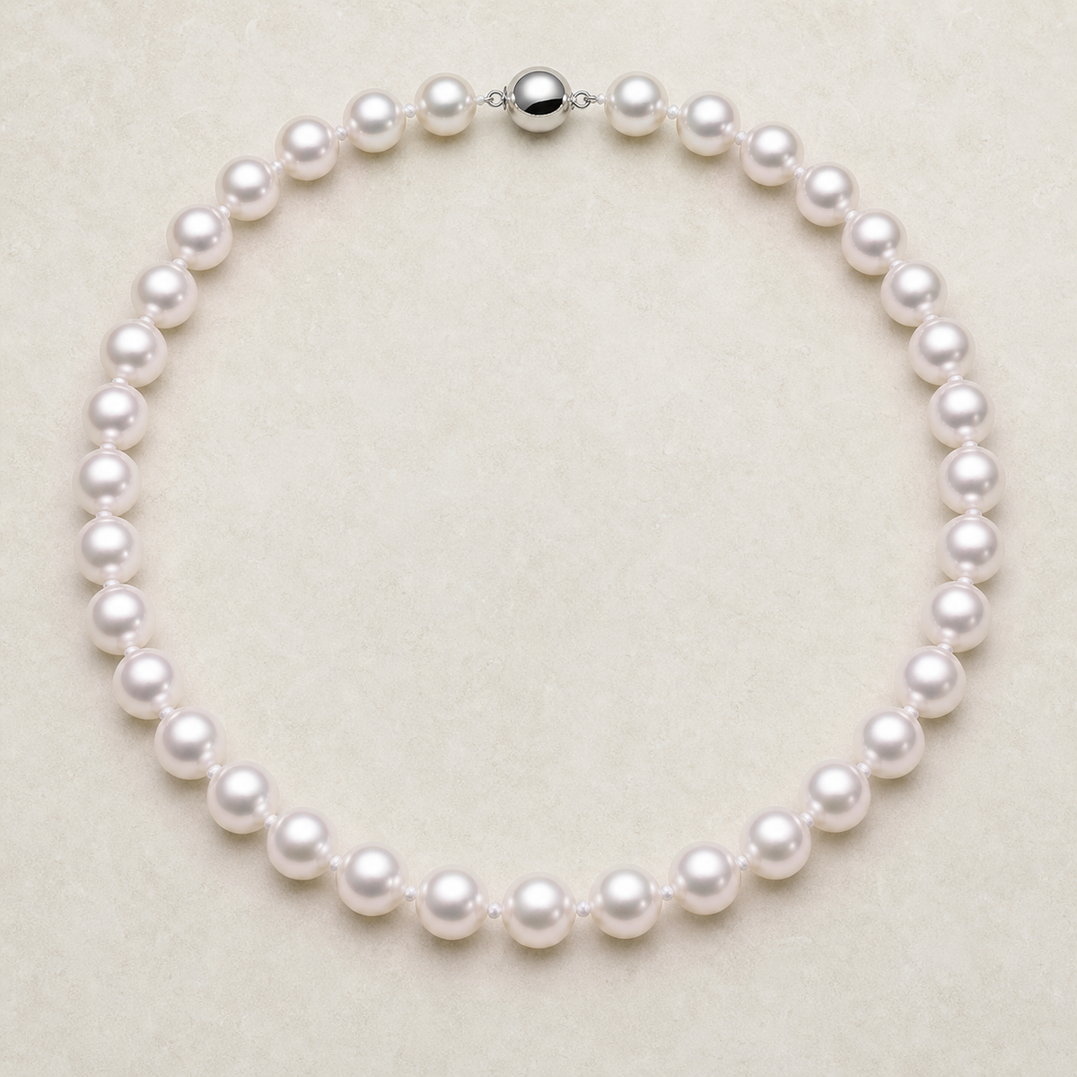 VARI Luna 12-13mm Australian White South Sea pearl necklace in Rose White, complete strand with clasp