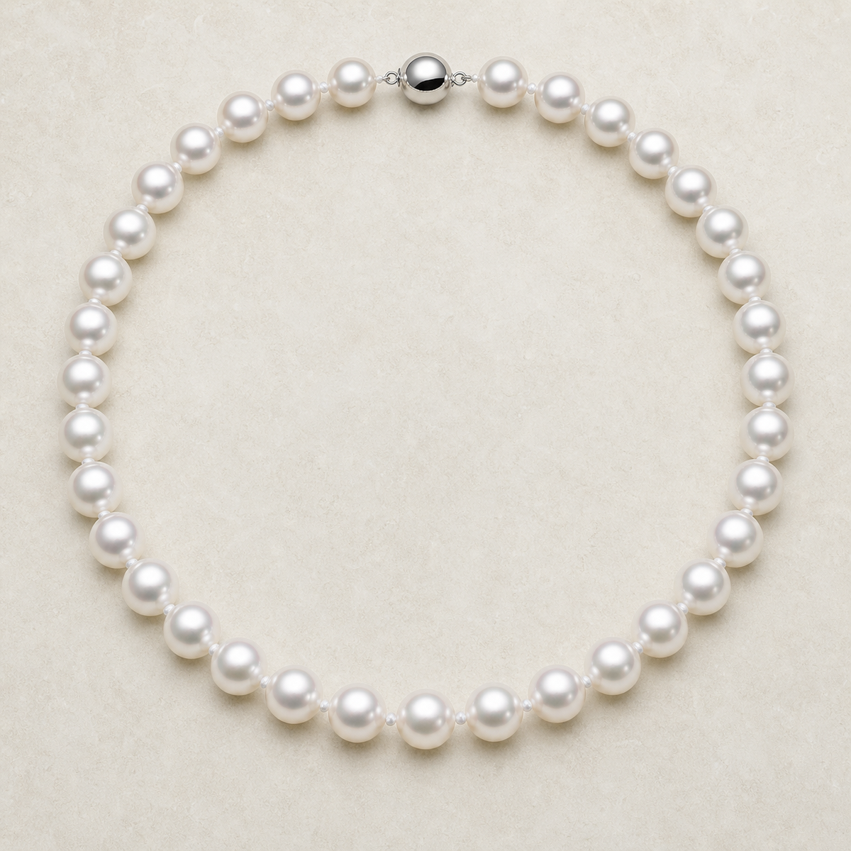 VARI Luna 12-13mm freshwater pearl necklace in White, complete 18-inch strand with clasp