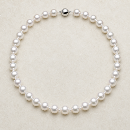 VARI Luna 12-13mm freshwater pearl necklace in White, complete 18-inch strand with clasp