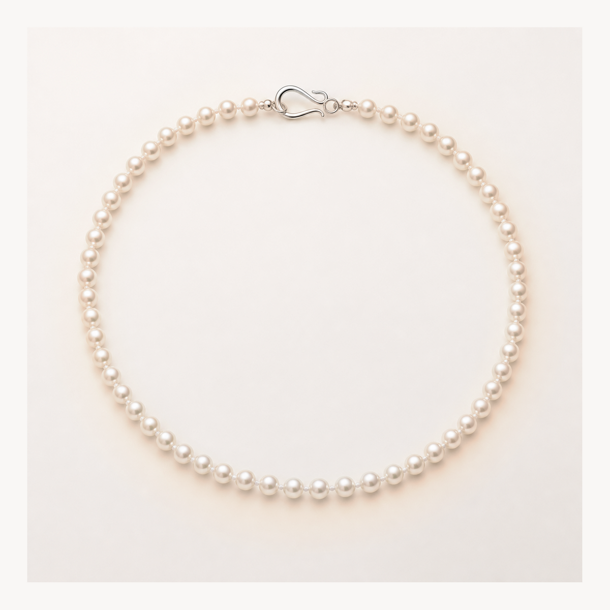 VARI Luna 4-5mm freshwater pearl necklace in Peach, complete 18-inch strand with clasp