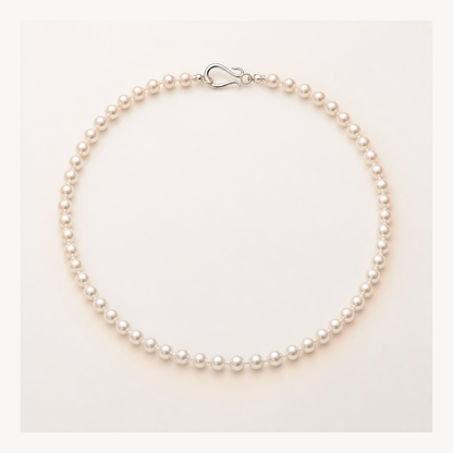 VARI Luna 4-5mm freshwater pearl necklace in Peach, complete 18-inch strand with clasp