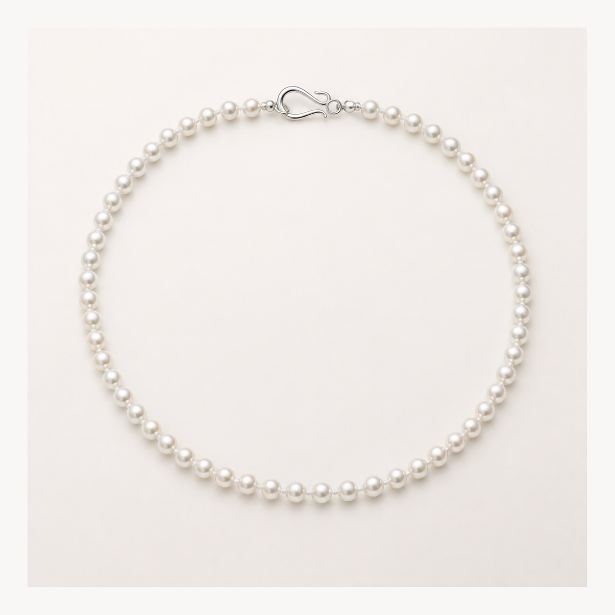 VARI Luna 4-5mm freshwater pearl necklace in White, complete 18-inch strand with clasp