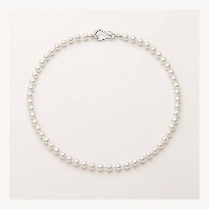 VARI Luna 4-5mm freshwater pearl necklace in White, complete 18-inch strand with clasp