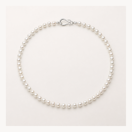 VARI Luna 4-5mm freshwater pearl necklace in White, complete 18-inch strand with clasp