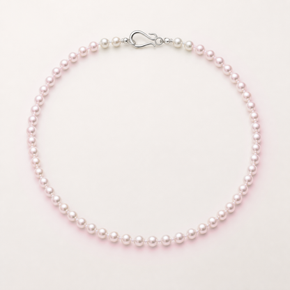 VARI Luna 5-6mm Freshwater pearl necklace in Pink, complete strand with clasp