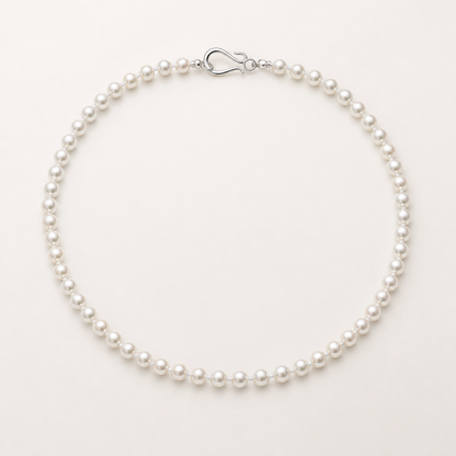 VARI Luna 5-6mm Freshwater pearl necklace in White, complete strand with clasp