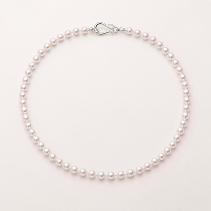 VARI Luna 5-6mm akoya pearl necklace in Rose, complete 18-inch strand with clasp
