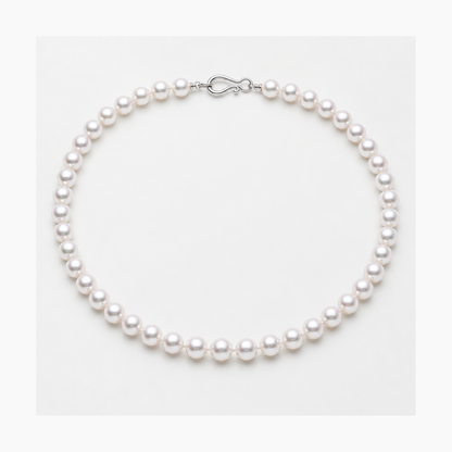 VARI Luna 6-7mm freshwater pearl necklace in White, complete 18-inch strand with clasp