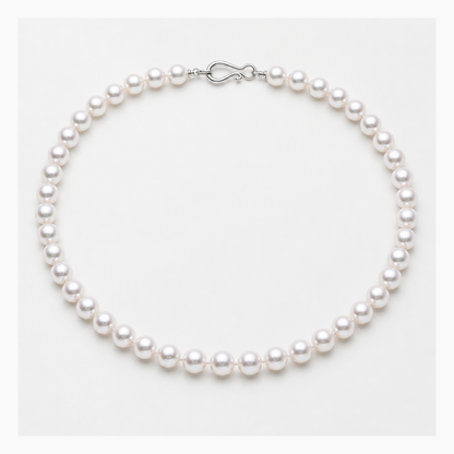 VARI Luna 7-8mm freshwater pearl necklace in White, complete 18-inch strand with clasp