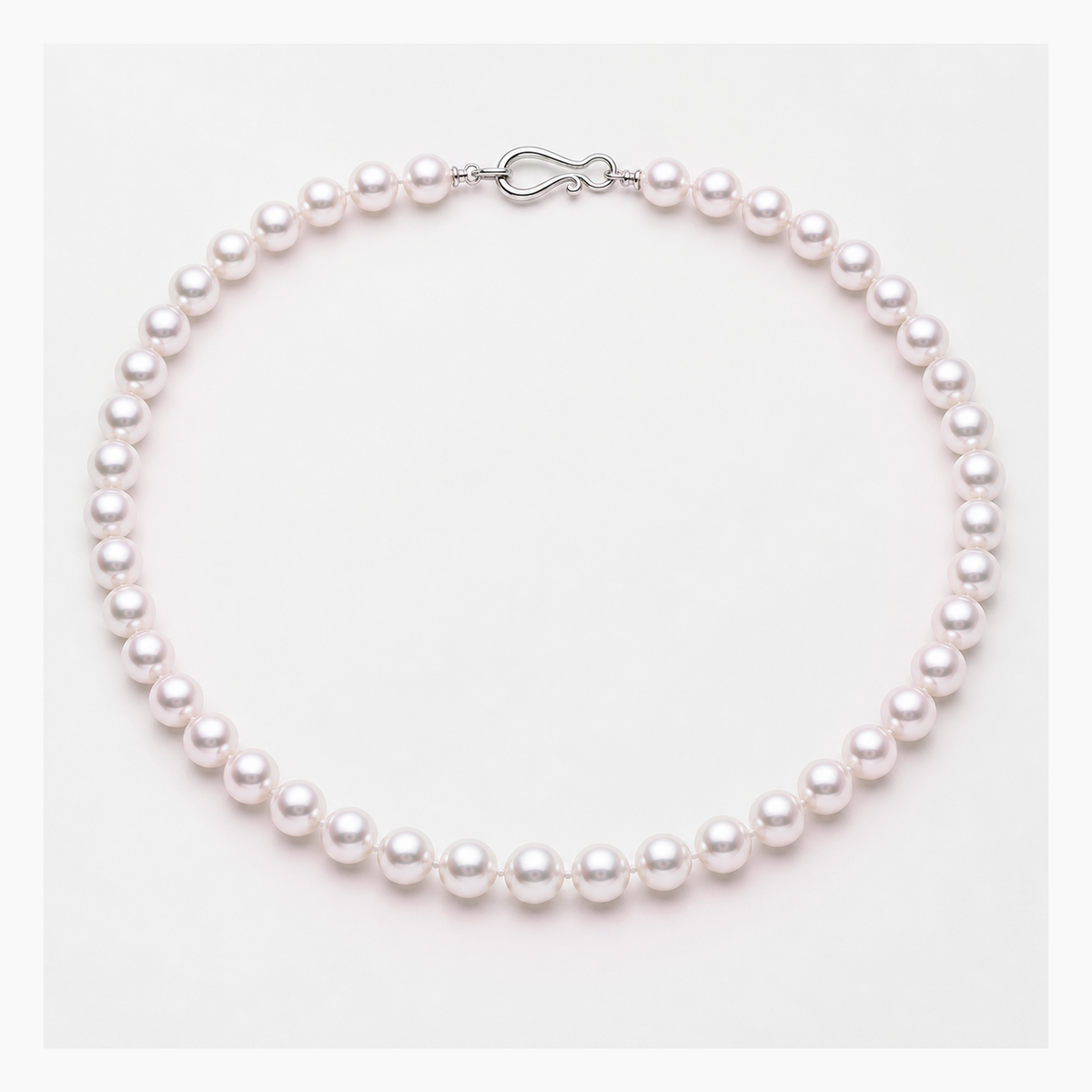 VARI Luna 7-8mm akoya pearl necklace in Rose, complete 18-inch strand with clasp