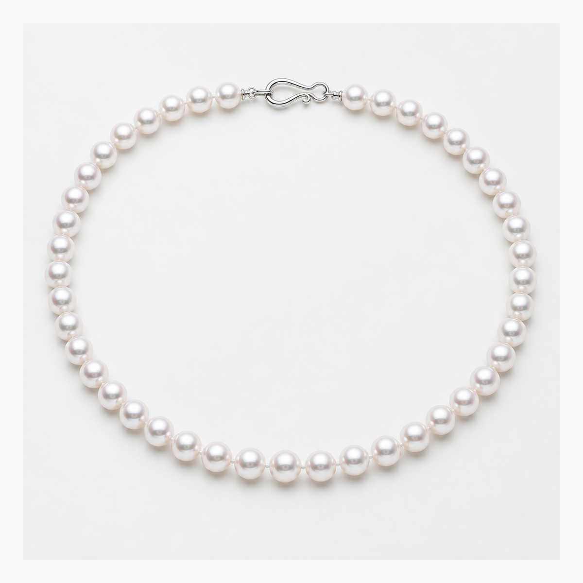 VARI Luna 7-8mm akoya pearl necklace in White, complete 18-inch strand with clasp
