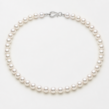 VARI Luna 8-9mm Japanese Akoya pearl necklace in Ivory, complete strand with clasp