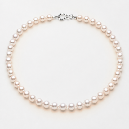 VARI Luna 8-9mm freshwater pearl necklace in Peach, complete 18-inch strand with clasp