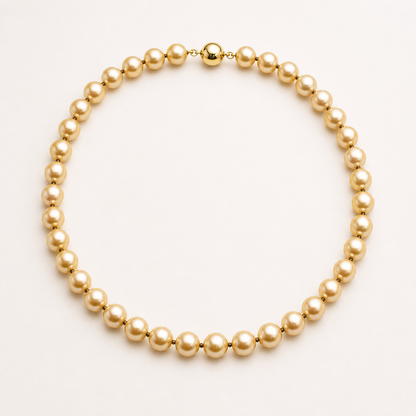 VARI Luna 8-9mm Golden South Sea pearl necklace with visible clasp
