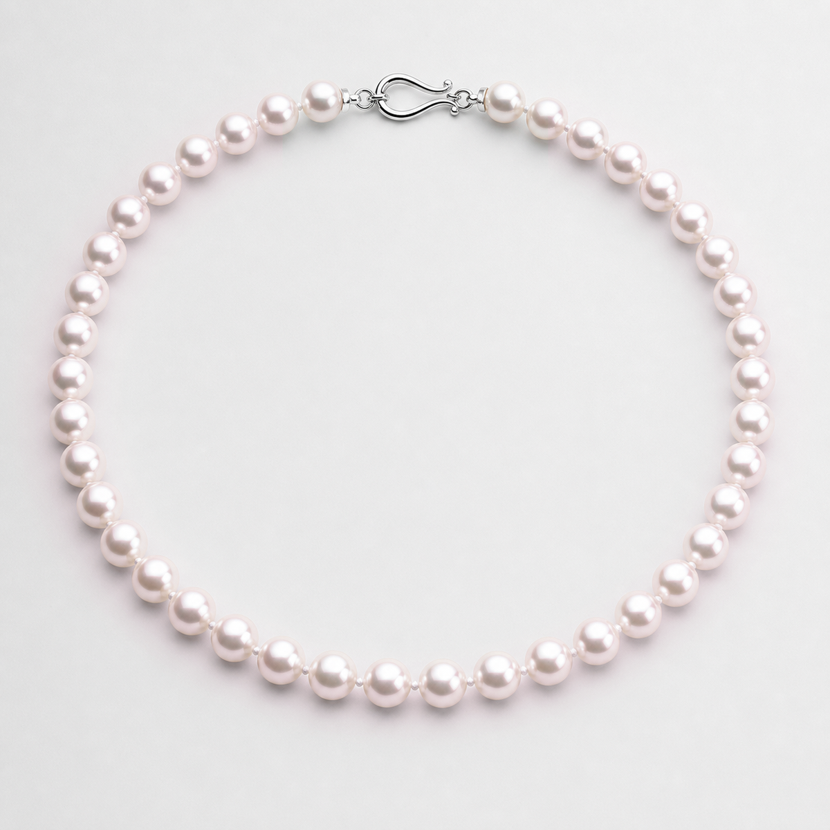 VARI Luna 9-10mm Japanese Akoya pearl necklace in Rose, complete strand with clasp