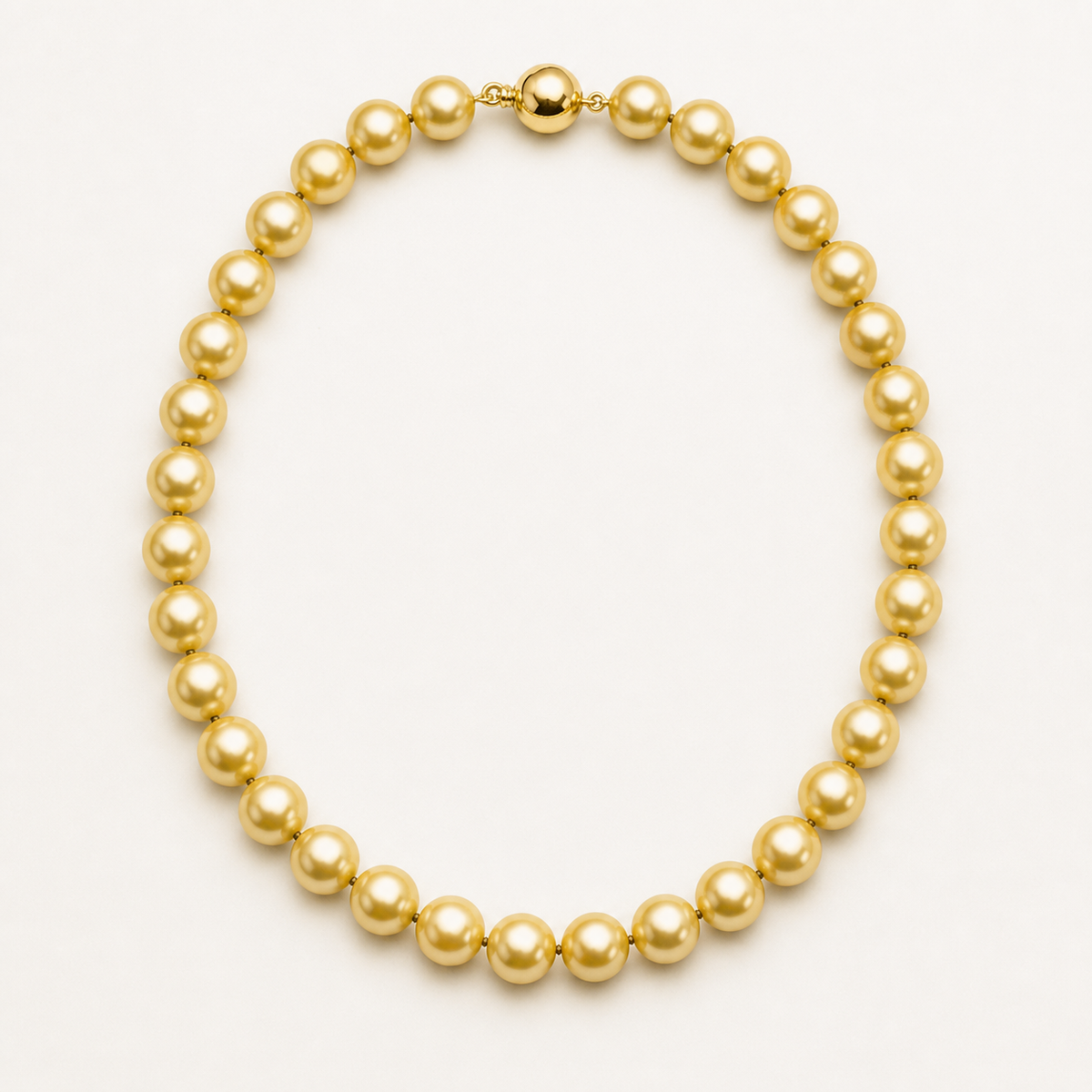 VARI Luna 9-10mm Golden South Sea pearl necklace with visible clasp