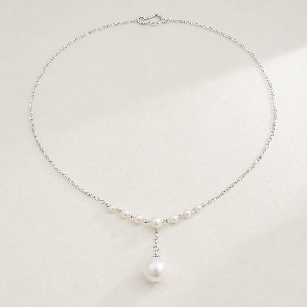 VARI Maris 4-11mm white freshwater pearl drop necklace product view