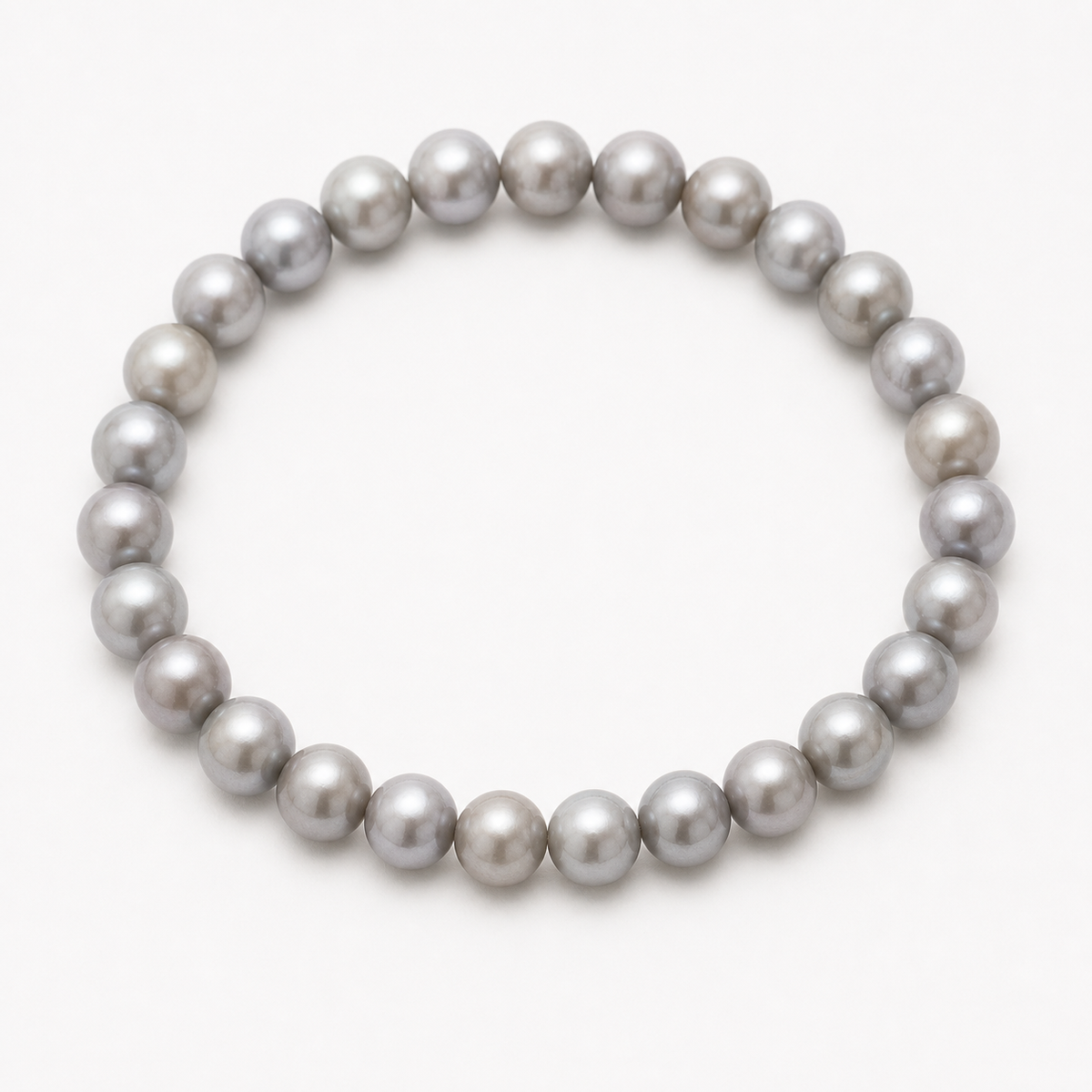 Mist 7-8mm gray freshwater pearl stretch bracelet