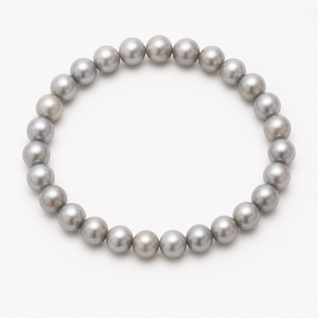 Mist 7-8mm gray freshwater pearl stretch bracelet